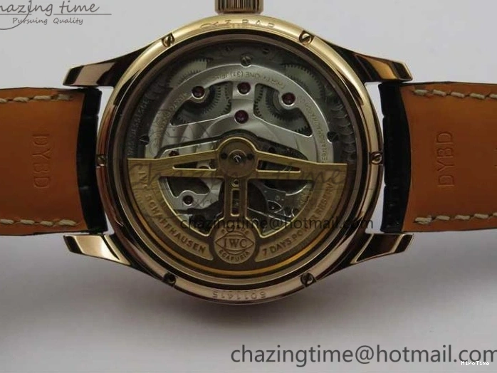 MIROTIME 0304 Premium Portugieser Perpetual Calendar IW503302 RG V9F 1:1 Best Edition Blue Dial on Black Leather Strap A 7098